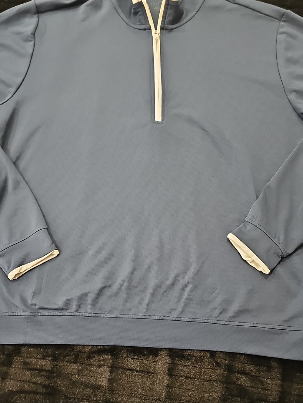 adidas Originals Men's Light Blue Half-Zip Sweater with White Trim